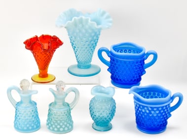 COLLECTION OF FENTON HOBNAIL GLASS