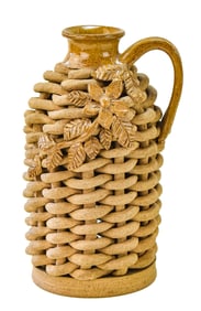 STUDIO POTTERY BRAIDED JUG, LATE 20TH CENTURY