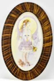 DOROTHY KLYVER 'GIRL WITH FLOWERS' WATERCOLOR PAINTING