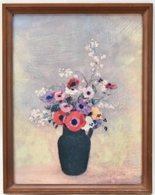 ODILON REDON 'LARGE GREEN VASE WITH MIXED FLOWERS' LITHOGRAPH