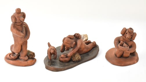 K. KILLSTHUNDER NATIVE AMERICAN EARTHENWARE FIGURINES
