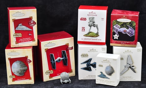 HALLMARK KEEPSAKES STAR WARS CHRISTMAS ORNAMENT COLLECTION: IMPERIAL AIRCRAFTS AND DEATH STAR
