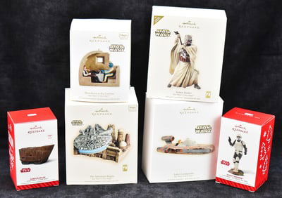 HALLMARK KEEPSAKE STAR WARS ORNAMENTS: A NEW HOPE ON TATOOINE & SCOUT TROOPER