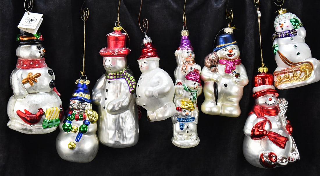 COLLECTION OF GLASS SNOWMAN ORNAMENTS BY CHRISTOPHER RADKO & OTHERS (1 of 5)