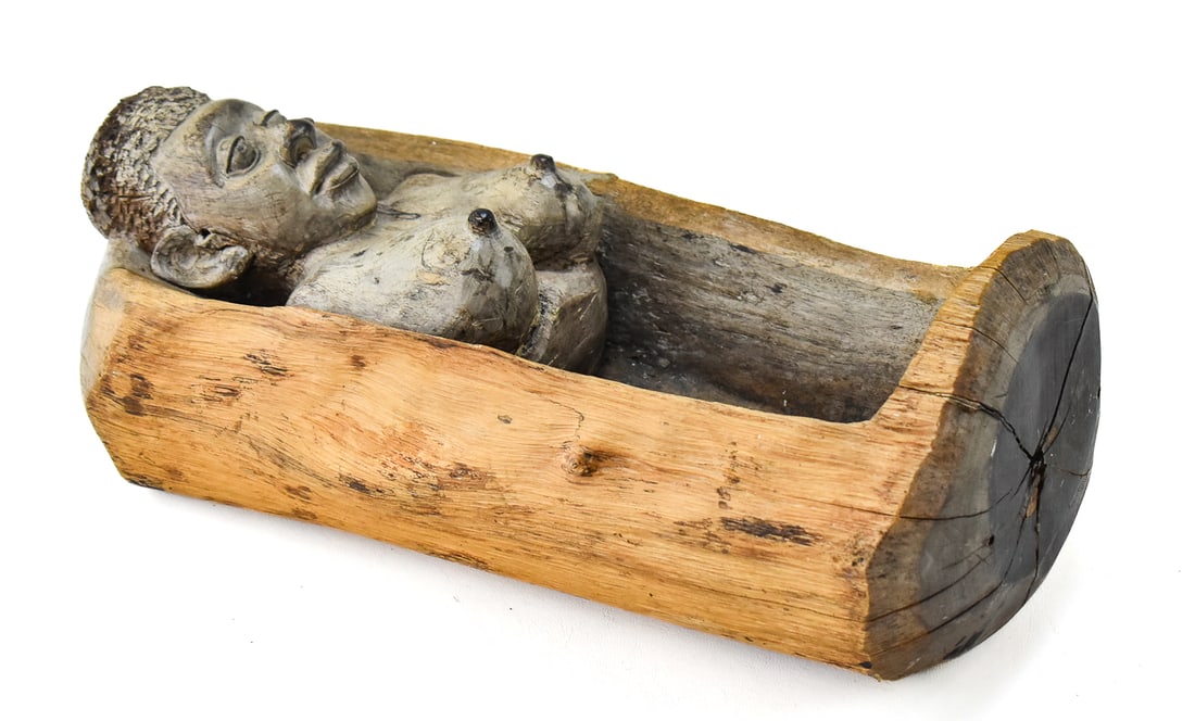 GABON CONGO PUNU TRIBE HALF-CARVED BUST, EARLY 20TH CENTURY (1 of 4)