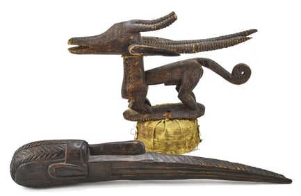 BAMANA CHI WARA HEADDRESS AND SPIRIT MASK ELEMENT