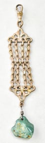 GOLD CHAIN & MOSS AGATE PENDANT