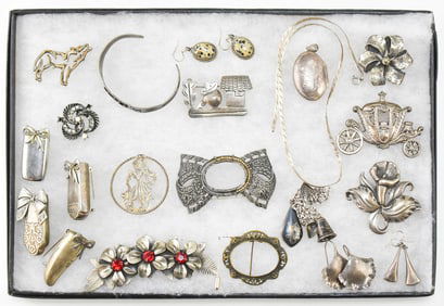 ASSORTED STERLING & SILVER JEWELRY