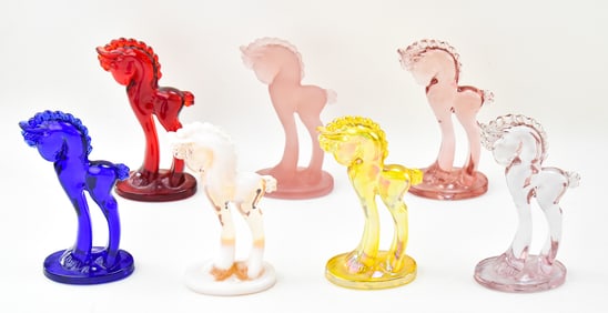 COLLECTION OF MOSSER GLASS TROJAN PONIES