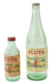 PAIR OF PLUTO CORPORATION SPRING WATER BOTTLES