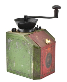 PAINTED TIN COFFEE GRINDER