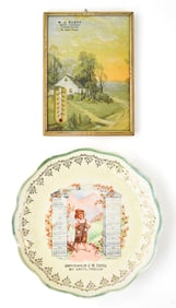 1913 AND 1940 MT. ANGEL, OREGON MEAT ADVERTISEMENT CALENDARS; J.W. EBNER AND W.J. KLIFT