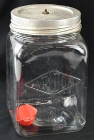 1917 ARIDOR COMPANY 'ARIDOR' GLASS COUNTER CANDY JAR