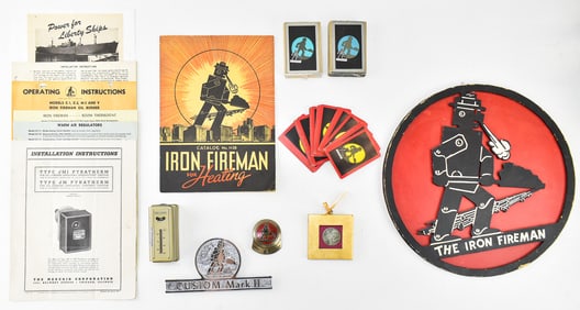 COLLECTION OF IRON FIREMAN ADVERTISING ITEMS