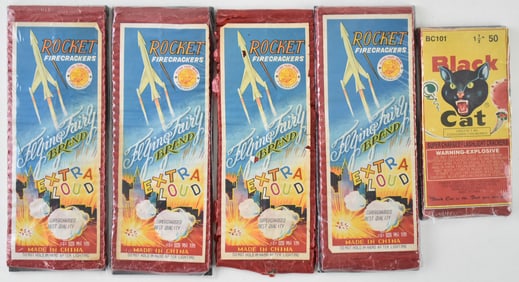 BLACK CAT & ROCKET BRAND NEW OLD STOCK ADVERTISING LABELS