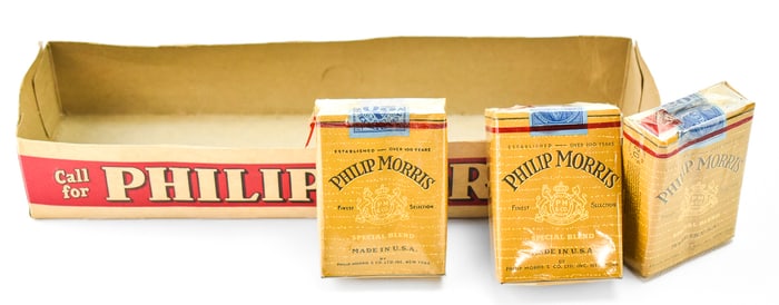 VINTAGE PHILIP MORRIS CIGARETTE ADVERTISING PACKAGES