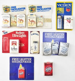 LATE 20TH C. CIGARETTE CAMEL, MARLBORO & MAGNA ITEMS