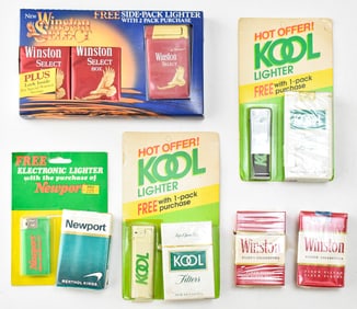 LATE 20TH C. WINSTON, & KOOL CIGARETTE ITEMS