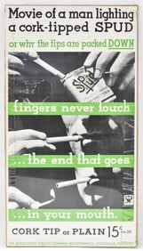 AXTON-FISHER 'SPUD' CIGARETTE ADVERTISING POSTER