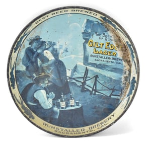 RUHSTALLER BREWERY 'GILT EDGE LAGER' SERVING TRAY