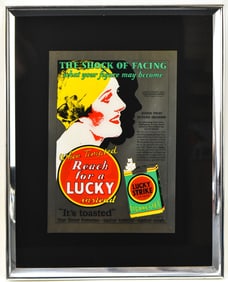 LUCKY STRIKE FRAMED ADVERTISING MIRROR