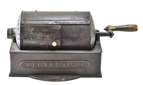 CIRCA 1900 'PERFECTION' STEEL COFFEE ROASTER