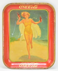 1937 AMERICAN ARTWORKS COCA-COLA 'RUNNING WOMAN' SODA TRAY