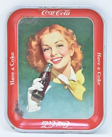 1948 AMERICAN ARTWORKS COCA-COLA 'RED-HAIRED GIRL' SODA TRAY
