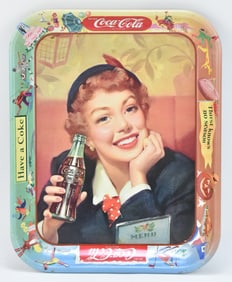 1953 COCA-COLA 'MENU GIRL' SERVING TRAY