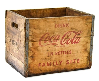 VINTAGE COCA-COLA FAMILY SIZE WOODEN CRATE