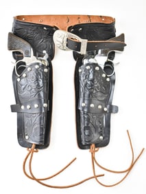 PAIR OF RUSSEL BUC N' BRONCO MARSHAL REVOLVER CAP GUNS