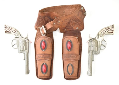 PAIR OF HUBLEY MARSHAL REVOLVER CAP GUNS