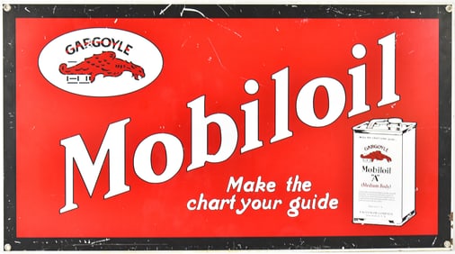 MOBILOIL GARGOYLE 'MAKE THE CHART YOUR GUIDE' SIGN
