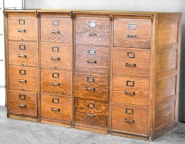 YAWMAN & ERBE MODULAR OAK FILING CABINET SYSTEM