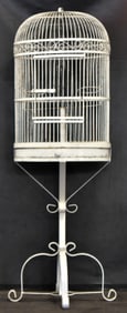 WROUGHT IRON FLOOR STANDING PARROT CAGE