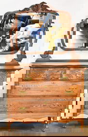 VICTORIAN LIVE-SAWN OAK DRESSER WITH MIRROR