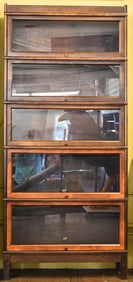 ANTIQUE HALE BARRISTER LAWYER'S FIVE SHELF STACKING BOOKCASE
