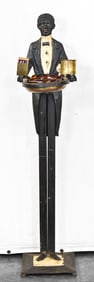 BLACK AMERICANA CAST IRON BUTLER SMOKING STAND