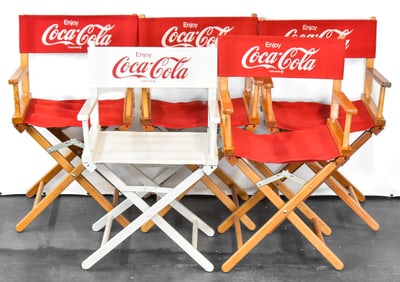 SET OF FIVE COCA-COLA FOLDING DIRECTOR'S CHAIRS