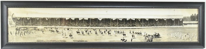 OVERSIZED 'OREGON CITY FRONTIER DAYS' PANORAMIC FRAMED PHOTOGRAPH BY THEODORE MENTZER