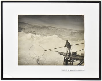CELILO FALLS DIPNET FISHING PHOTOGRAPH BY F. SCHUYLER HILSCHER