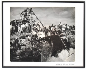 CELILO FALLS COLUMBIA RIVER FISHING PHOTOGRAPH BY F. SCHUYLER HILSCHER