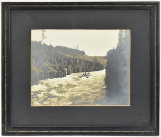 MILES CANYON, YUKON RIVER CANADA 'CATTLE SCOW' FRAMED PHOTOGRAPH