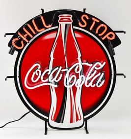 COCA-COLA 'CHILL STOP' NEON SIGN