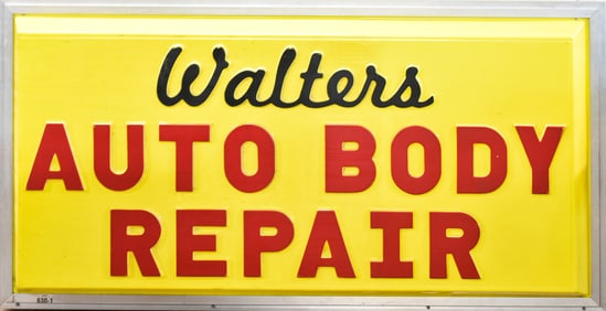 WALTERS AUTO BODY REPAIR SIGN & BUSINESS EPHEMERA