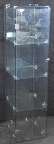 ALL GLASS CUBE STYLE LOCKING DISPLAY CASE