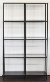 BLACK METAL & GLASS DISPLAY SHLEF