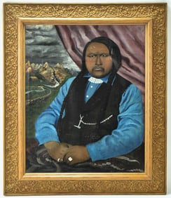 'OURAY, CHIEF OF THE UTES' PORTRAIT OIL PAINTING