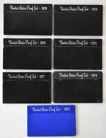 UNITED STATES COIN PROOF SETS: 1971, 1974-1979