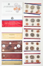 UNITED STATES MINT UNCIRCULATED COIN SETS: 1984-1987 AND 1989
